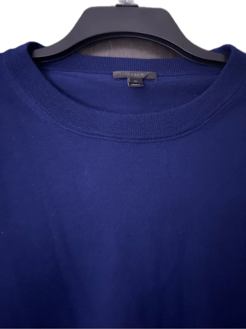 J.Crew Navy Blue Merino wool Tippe Sweater 3/4 Sleeve Size XL Classic Timeless